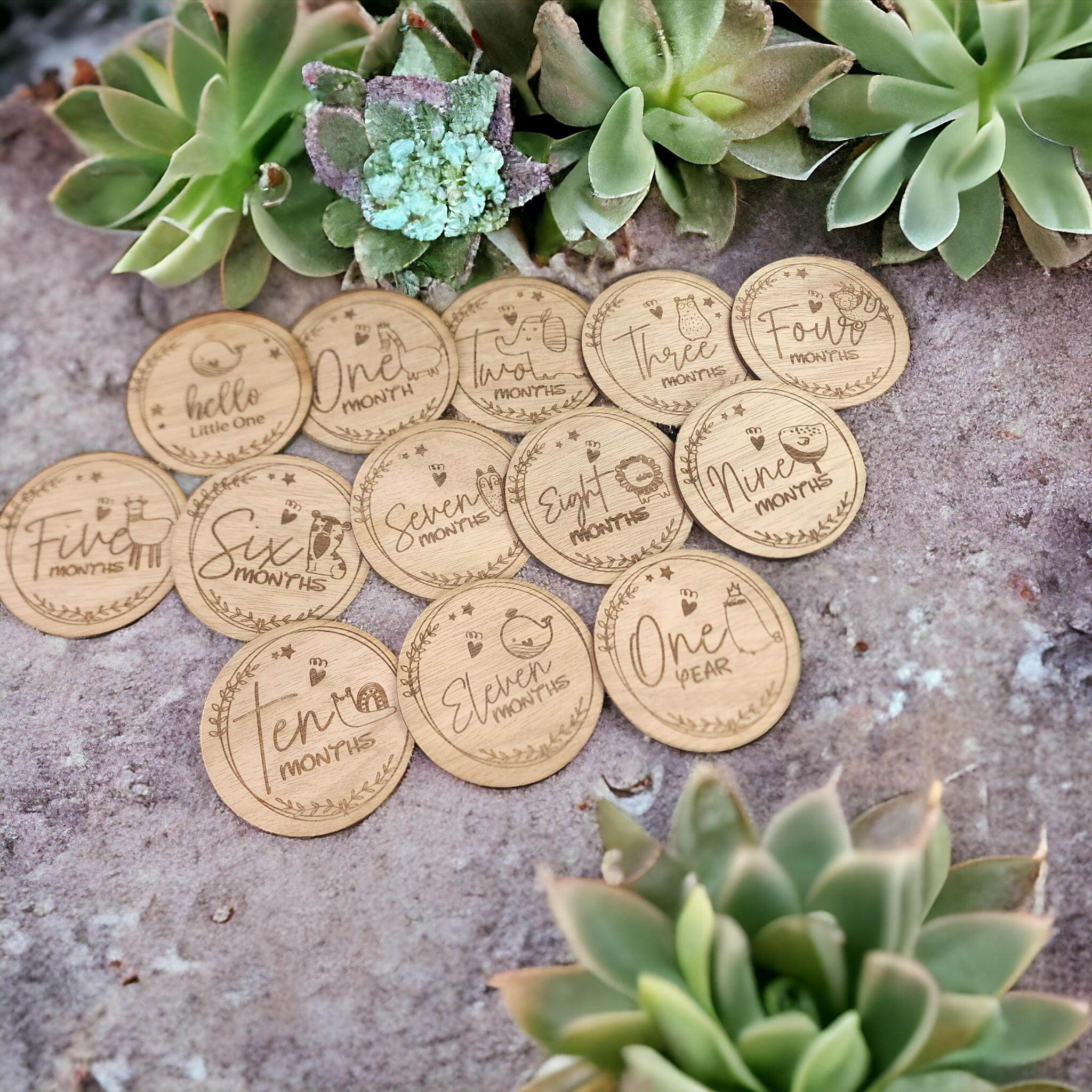 Baby Timber Milestones Circular
