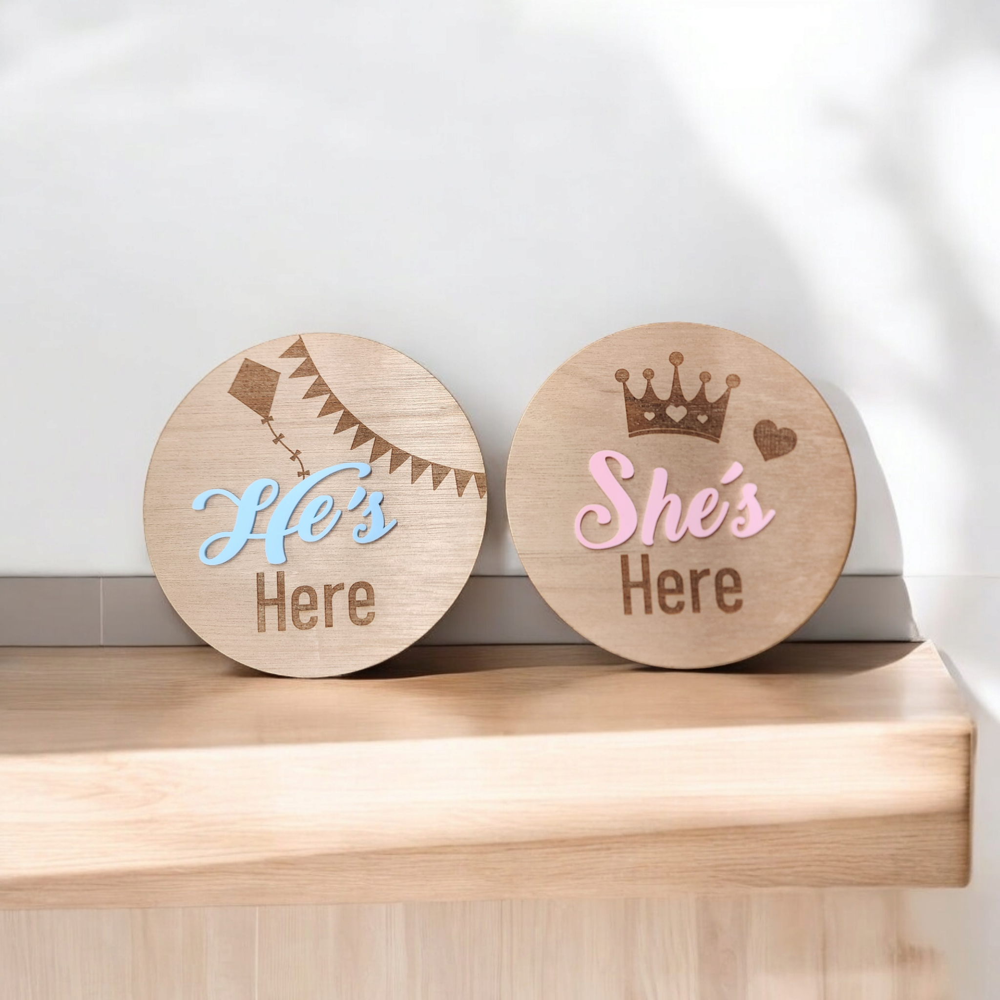 Timber & Acrylic Birth Announcement