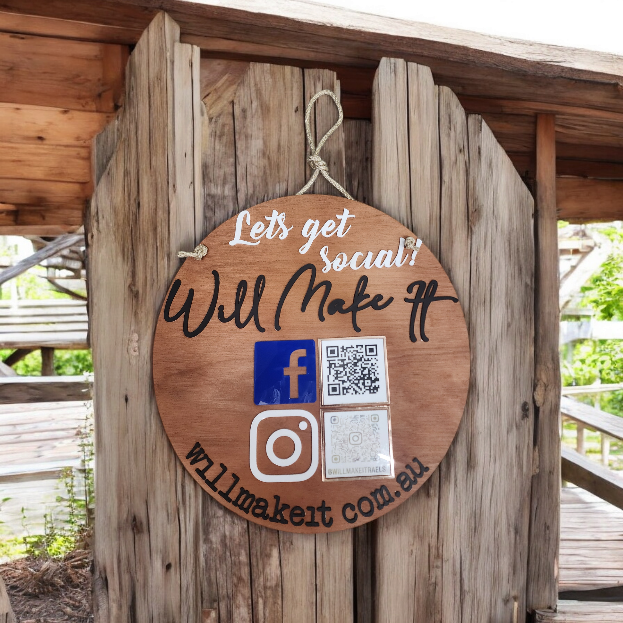 Acrylic Timber Circular Signs